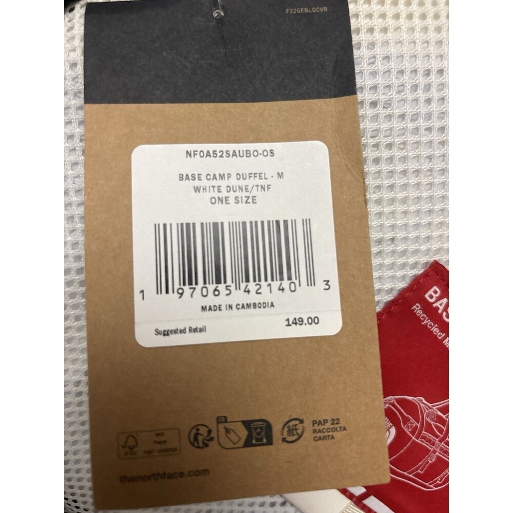The North Face Base Camp Duffel Bag Medium 71L Travel TNF White Dune New $149 - Picture 4 of 7